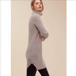 ARITZIA Wilfred Free Bianca Sweater Dress, S, 100% Wool, Light Mocha Grey